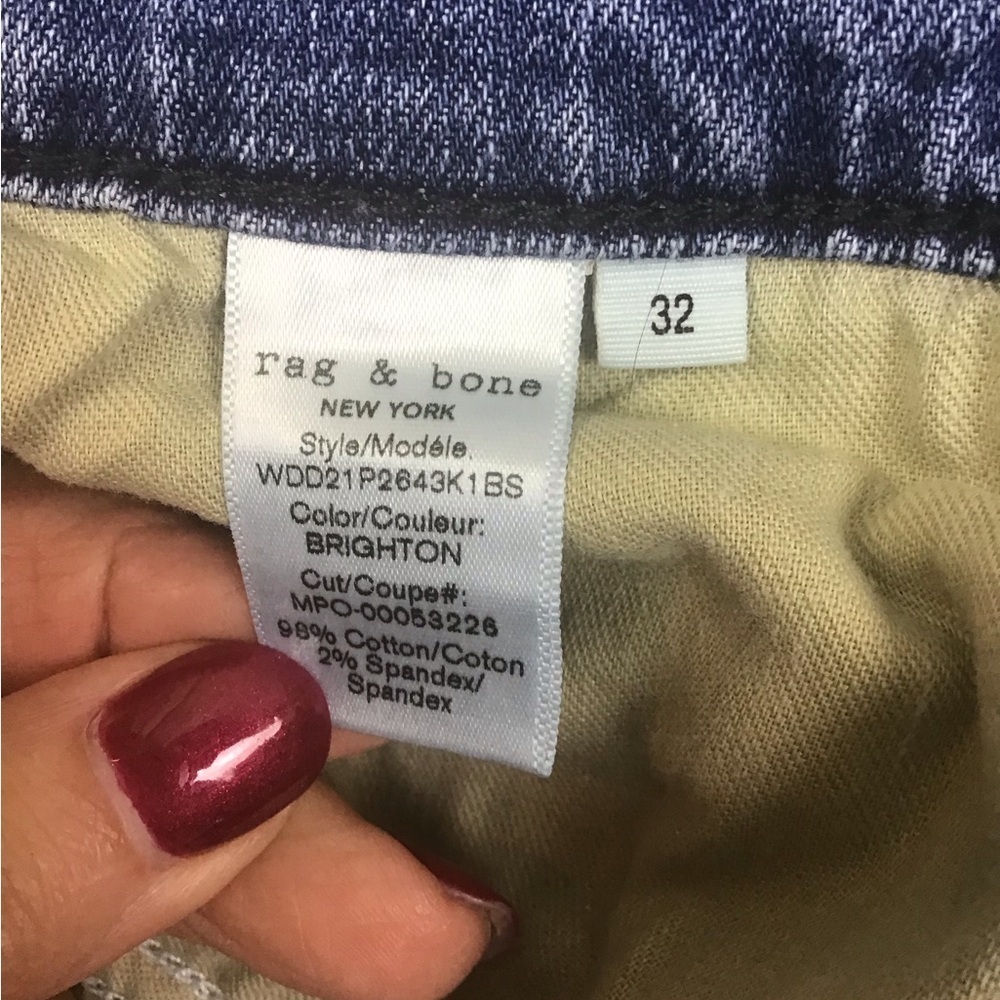 Rag & Bone Dre Low-Rise Boyfriend - Brighton Wash Size 32 Women’s - Picture 5 of 15